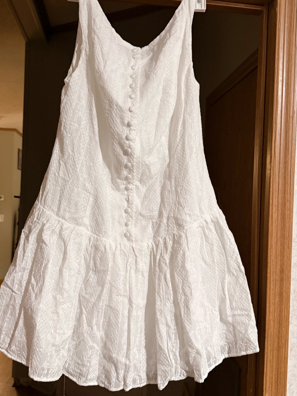 RIHOAS White Mini Dress with Button Front